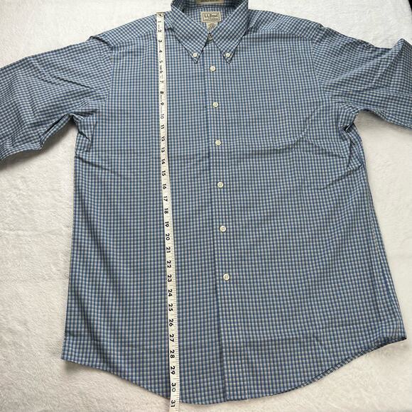 L.L. Bean Men's size Medium blue Plaid Button Down Shirt - Picture 5 of 9